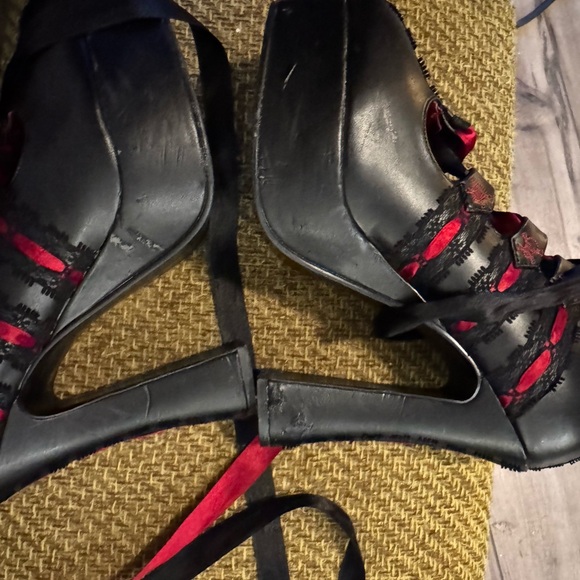 Demonia lace boots platform leather style & lace vampire core dark romantic goth - Picture 4 of 14